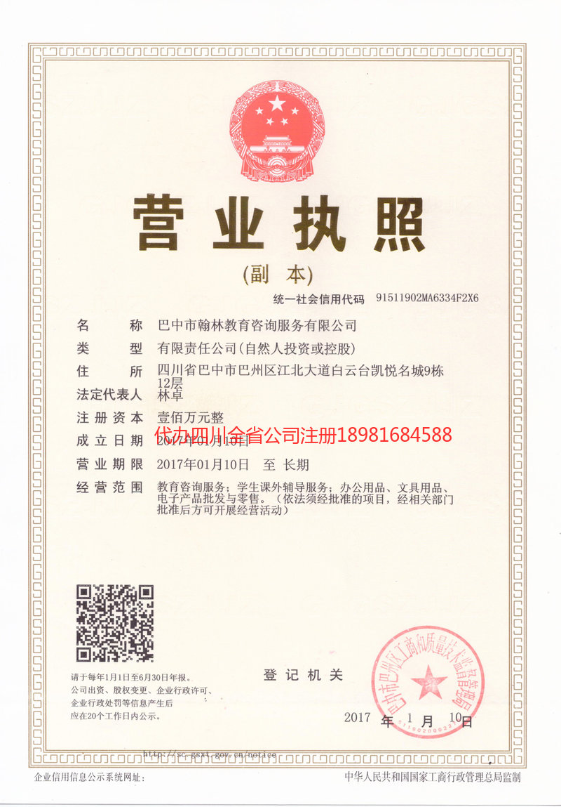 高安高安翰林教育咨询服务有限公司